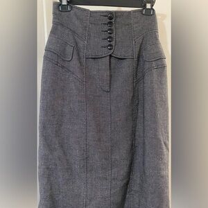 Nanette Lepore Elegant Gray High-Waisted Skirt